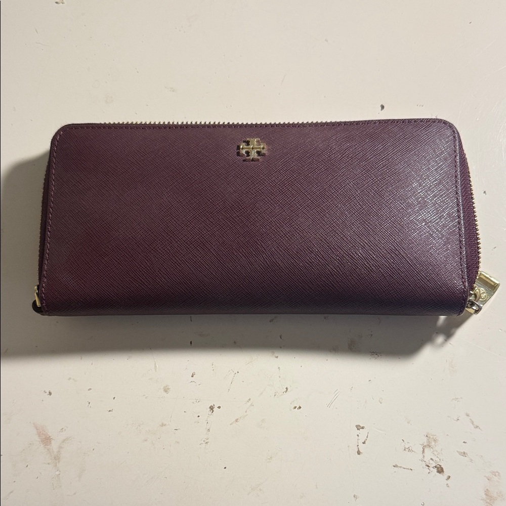 Tory Burch Plum Zip-Around Wallet